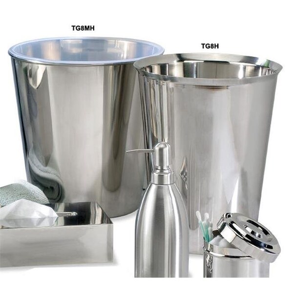 Nu Steel Tatara Group TG8MH Gloss Collection 9 Quart Wastebasket -Fits Plastic Liner - Mirror Finish -pack of 6 TG8MH - main